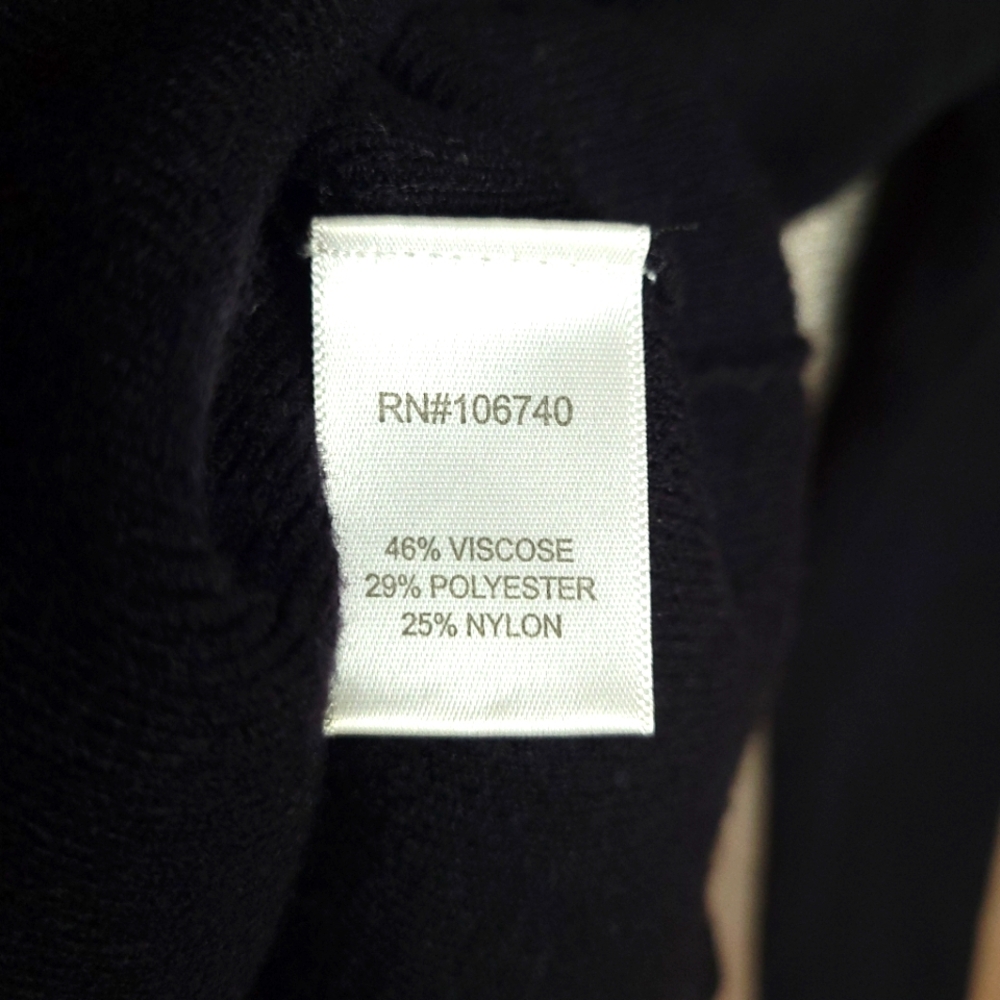 Chadwick's EUC PM Supremely Soft Mini Rib Sweater with Long Sleeves - Black - Picture 7 of 9